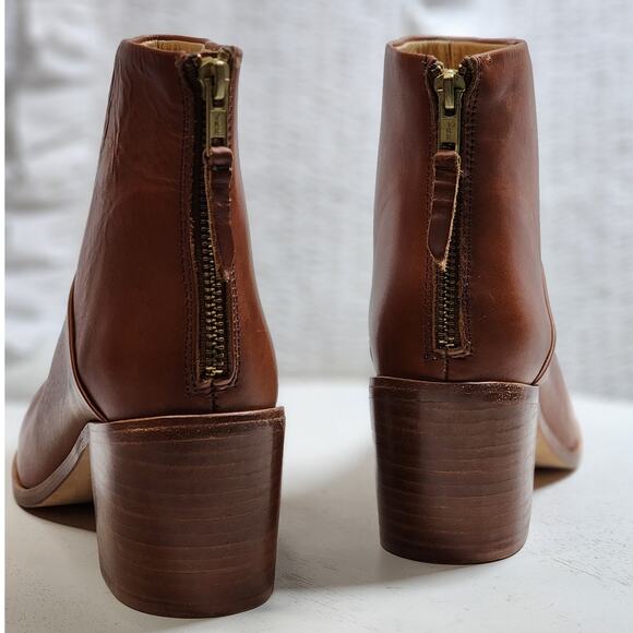 Nisolo Dari Commuter Boot Brandy Anthropologie Leather Block Heel Ankle Booties - Picture 8 of 15